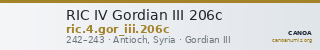 RIC IV Gordian III 206c — CANOA