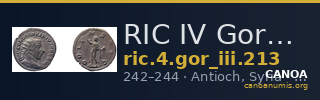 RIC IV Gordian III 213 — CANOA