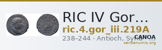 RIC IV Gordian III 219A — CANOA