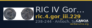 RIC IV Gordian III 229 — CANOA