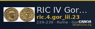 RIC IV Gordian III 23 — CANOA
