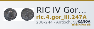 RIC IV Gordian III 247A — CANOA