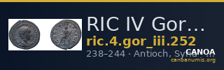 RIC IV Gordian III 252 — CANOA