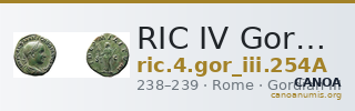RIC IV Gordian III 254A — CANOA