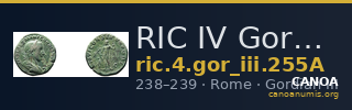 RIC IV Gordian III 255A — CANOA