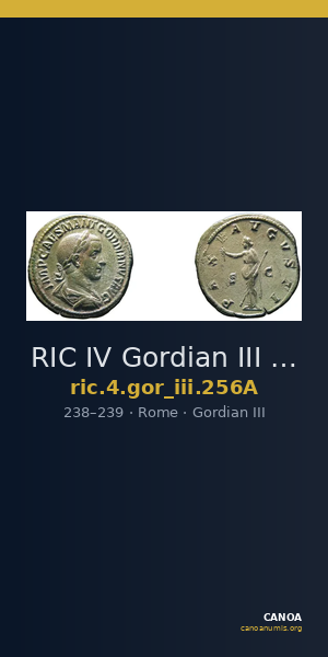 RIC IV Gordian III 256A — CANOA