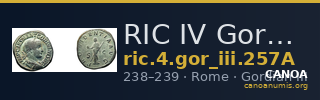 RIC IV Gordian III 257A — CANOA