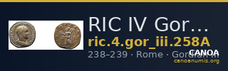 RIC IV Gordian III 258A — CANOA