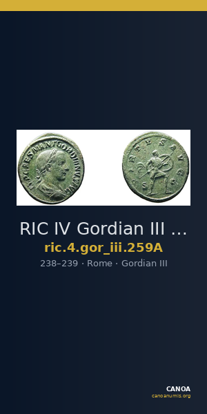 RIC IV Gordian III 259A — CANOA