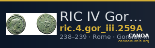 RIC IV Gordian III 259A — CANOA