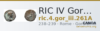 RIC IV Gordian III 261A — CANOA