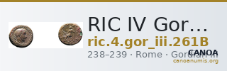 RIC IV Gordian III 261B — CANOA