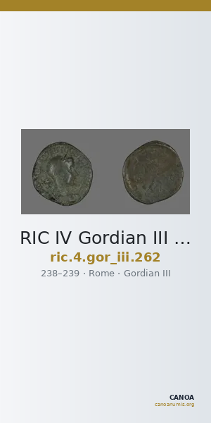RIC IV Gordian III 262 — CANOA