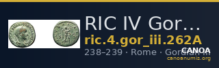 RIC IV Gordian III 262A — CANOA