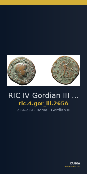 RIC IV Gordian III 265A — CANOA