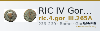 RIC IV Gordian III 265A — CANOA