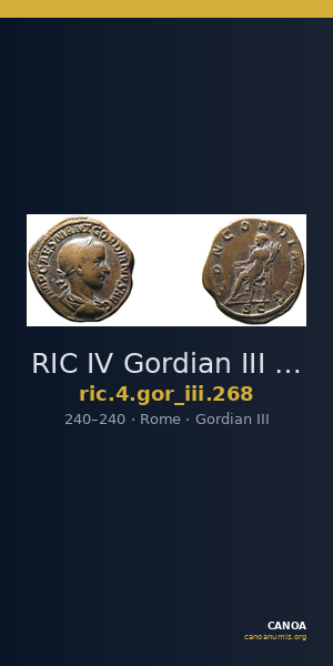 RIC IV Gordian III 268 — CANOA