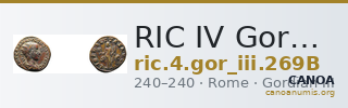 RIC IV Gordian III 269B — CANOA