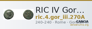 RIC IV Gordian III 270A — CANOA