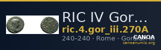 RIC IV Gordian III 270A — CANOA