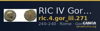 RIC IV Gordian III 271 — CANOA