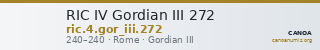 RIC IV Gordian III 272 — CANOA