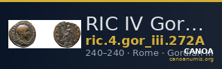 RIC IV Gordian III 272A — CANOA