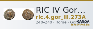 RIC IV Gordian III 273A — CANOA