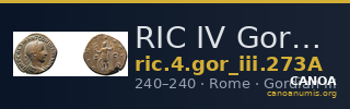 RIC IV Gordian III 273A — CANOA