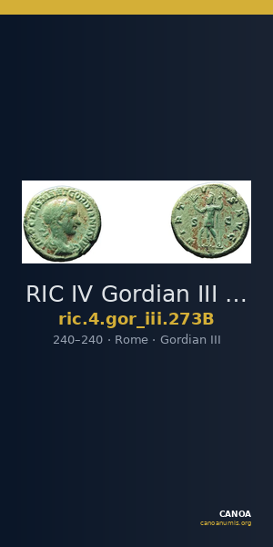 RIC IV Gordian III 273B — CANOA