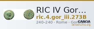 RIC IV Gordian III 273B — CANOA