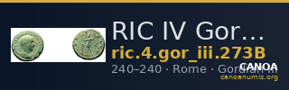 RIC IV Gordian III 273B — CANOA