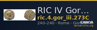 RIC IV Gordian III 273C — CANOA