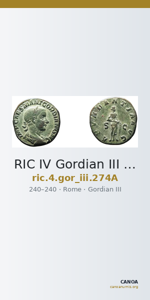 RIC IV Gordian III 274A — CANOA