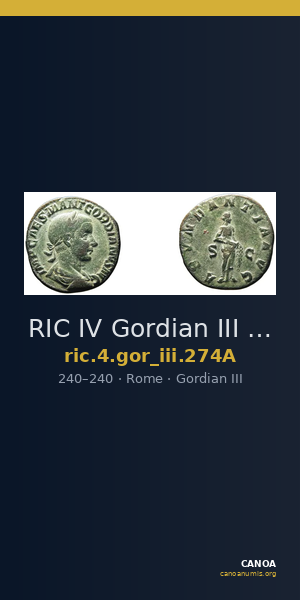 RIC IV Gordian III 274A — CANOA
