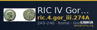 RIC IV Gordian III 274A — CANOA