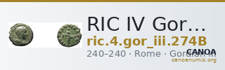 RIC IV Gordian III 274B — CANOA
