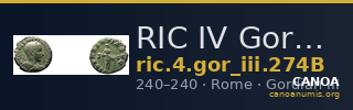RIC IV Gordian III 274B — CANOA