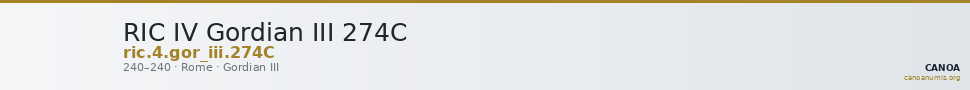 RIC IV Gordian III 274C — CANOA
