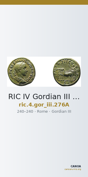 RIC IV Gordian III 276A — CANOA