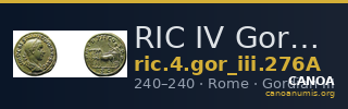 RIC IV Gordian III 276A — CANOA