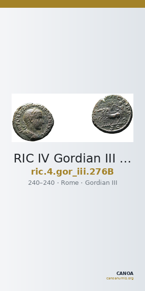 RIC IV Gordian III 276B — CANOA