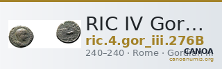 RIC IV Gordian III 276B — CANOA
