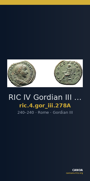 RIC IV Gordian III 278A — CANOA