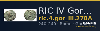 RIC IV Gordian III 278A — CANOA