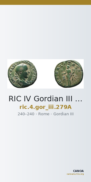 RIC IV Gordian III 279A — CANOA