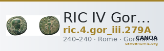 RIC IV Gordian III 279A — CANOA