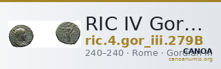 RIC IV Gordian III 279B — CANOA