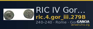 RIC IV Gordian III 279B — CANOA