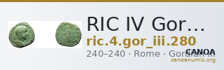 RIC IV Gordian III 280 — CANOA